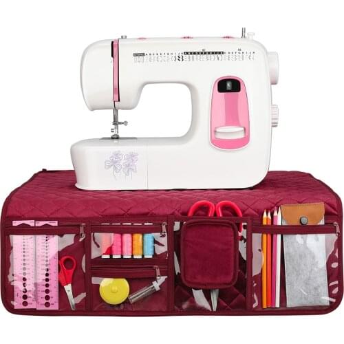 Large Sewing Machine Cover Bag Wine Color Storage Bag Multi-functional Portable Organizer Also as Mat For Sewing Accessories