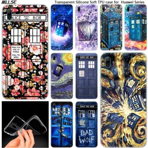 Hot Floral TARDIS Tardis Doctor Who Soft Case for Huawei Mate 10 20 Lite Pro Enjoy 8 9E Y6 Pro Y5 2017 Y7 Pro Y9 2019 2018 Cover