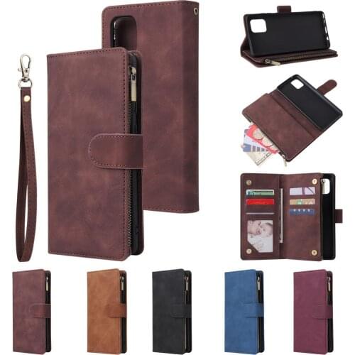 For Samsung NOTE 10 Lite Case Smartphone Shell Wallet Design Zipper Closure Overall Protection Cellphone Cover