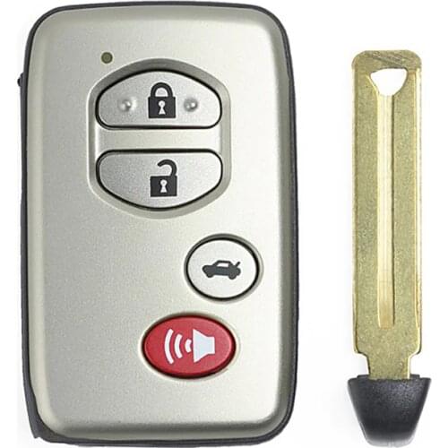 CN007201 Aftermarket B53EA Toyota Aurion 2007+ Smart Key 4 Button P1 D4 4D-67 433MHz Gray P/N 89904-33100 89904-33431 Keyless Go
