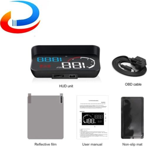 HUD Display Head Up Display M10 Car GPS HUD M10 OBD OBD2 Diagnostic Projector Digital Speedometer Car Speed Security Alarm