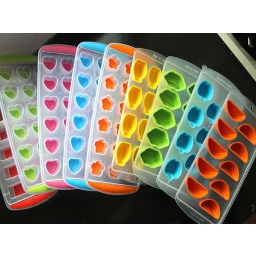 Fruit Shapes Ice Cube Trays Easy Release Grade Silicone Ice Pan Chocolate Candy Maker Jelly Mould Heart Star Lip Coolers Pop Out