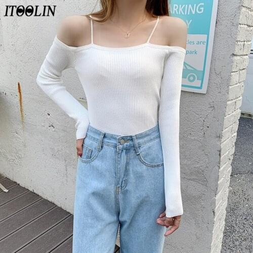 Женские пуловеры с открытыми плечами ITOOLIN China At AliExpress