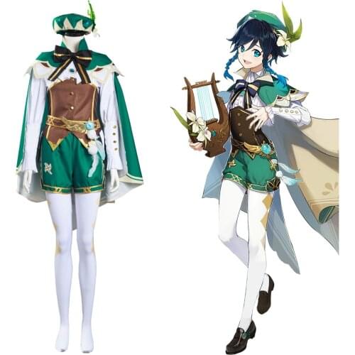 Game Genshin Impact Venti Cosplay Costume Shirt Pants Outfits Halloween Carnival Suit