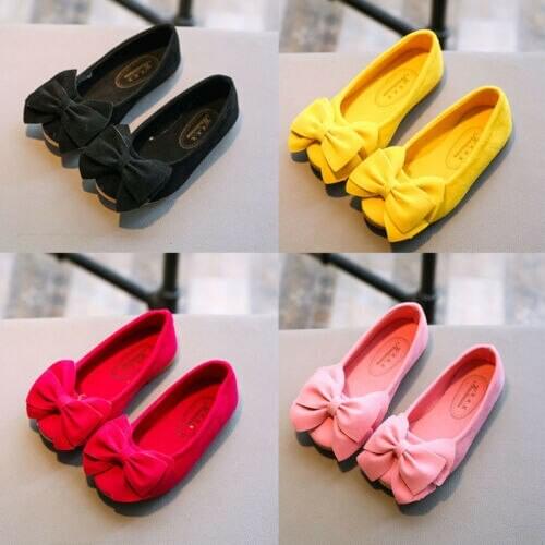 Lovely Children Kid Girls Princess Shoes Kids Girls Bow Single Shoes Dance Shoes