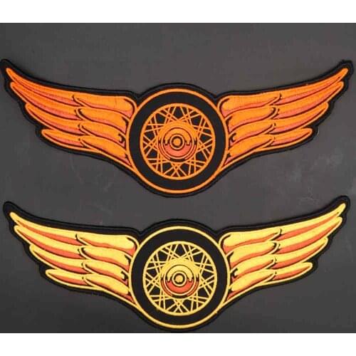 Fashion Wings Embroidery Sewing Label Punk Biker Patches Clothes Stickers Apparel Accessories Badge Iron on Backing