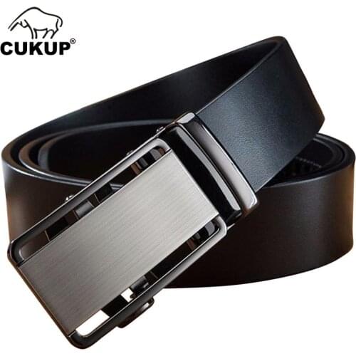 CUKUP Designer Luxury Formal Accessories Top Quality Genuine Leather Belts Automatic Buckle Male Waistbands Belt Men NCK595
