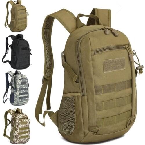 15L Outdoor Sports Nylon Canvas Waterproof Molle Bag Rucksack Men Camping Travel Student School Tactical Backpack Shoulder Bags