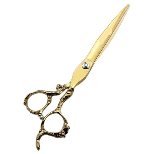 7 Inch Golden Japanese Stainless Steel 440C Pets Dog Grooming Hair Cutting Scissors Barber Supplies