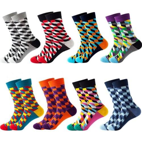 Autumn Winter 1 Pairs/Set Circle Socks Men and Women Socks Colorful Harajuku Skateboard Happy Sock Female Lover Stocking