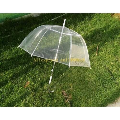 40pcs/lot Free Shipping Long handle transparent umbrella 34" Big Clear Cute Bubble Deep Dome Princess Umbrella