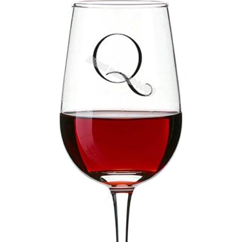 Family Monogram Wine Glasses Sticker Elegant Riesling Style Font Letter Decal Custom name initials Single Monogram Sticker EB031