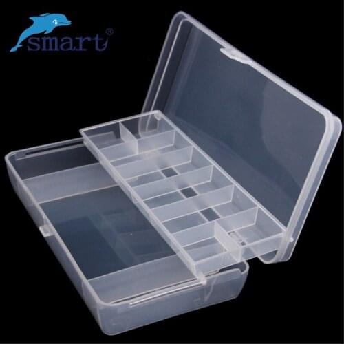 SMART 21*10.7*4.2cm 2 Layer Strong Fishing Box 10 Compartments Waterproof Box Carp Peche For Lure Bait Hook Fishing Accessories