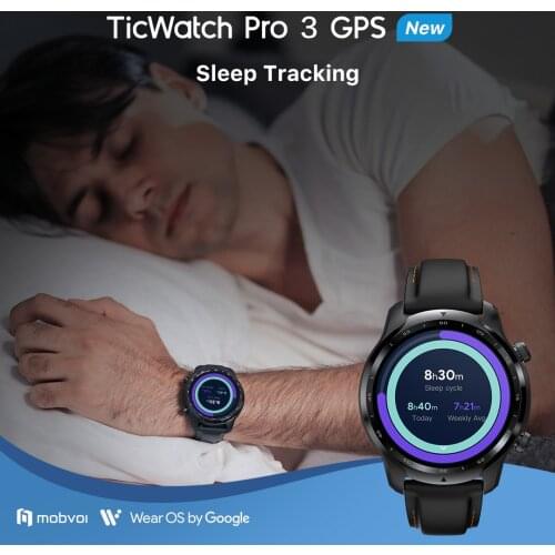 Ticwatch Pro 3 GPS Wear OS Smartwatch Sport Dual-Layer Display Snapdragon 4100 3~45 Days Duration Google Map Support