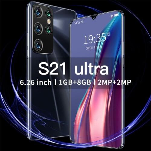S21 Ultra 6.26 Inch Smartphone Face Unlock Full Screen Android 8.0 Smartphone 1G RAM+8G ROM High-definition Camera Smartphone