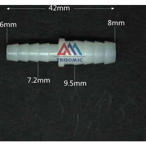 6mm*8mm Straight Reducing Connector Plastic Fitting Barbed Reducing Connector PE