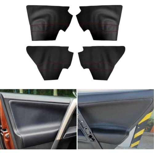 Car-styling Interior Door Armrest Panel Leather Cover Proective Trim For Toyota Rav4 RAV 4 2013 2014 2015 2016 2017 2018 2019