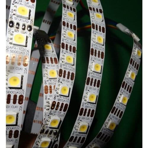 4M DC5V APA-102C WHITE color addressable led pixel strip;60leds/m with 60pixels/m;WHITE PCB;non-waterproof