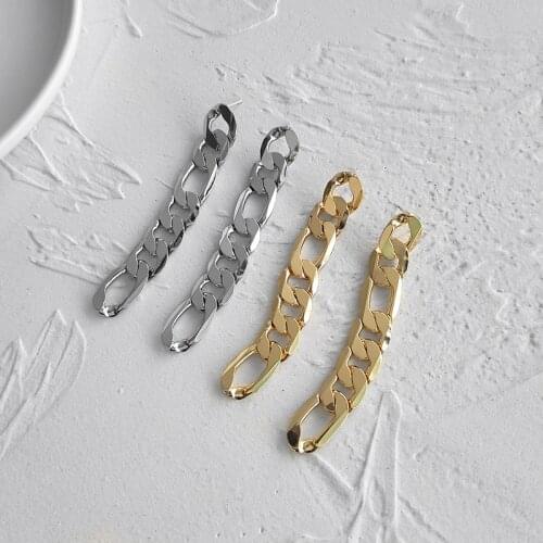 U-Magical Minimalist Long Tassel Chunky Chain Dangle Earrings for Women Exaggerated Gold Silver Color Metallic Earrings Jewelry