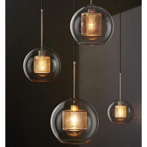 Japan hanglamp industrial lamp glass ball bedroom LED pendant lights living room luminaire hanging ceiling lamps