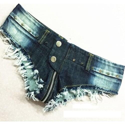 Women Sexy jeans shorts Summer Fashion Pure cotton Low waist zipper super shorts Ladies Skinny denim short pants