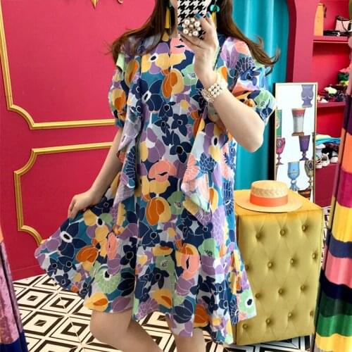 YUZACDWX 2020 Summer Dress Women Sweet Doll shirt Dress flowers Print vintage Elegant Vestidos Casual