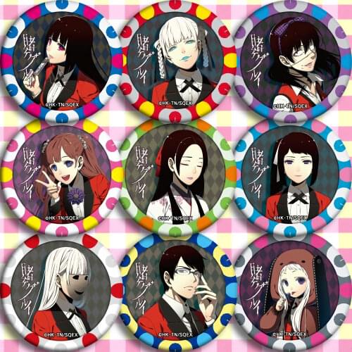 1pc 58mm Kakegurui Yumeko Jabami Kakegurui Compulsive Gambler Animation Badges Brooch Icons Backpack