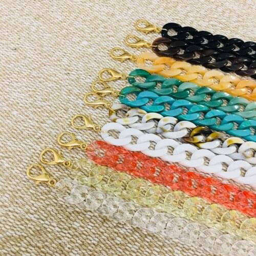 100cm Acrylic Women Bags Chain Strap Fishbone Type Shoulder Messenger Bags Replacement Chain Women Bags Accessories Green/White