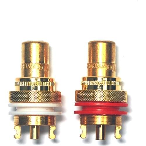2pcs RCA jack audio female gold-plated connector
