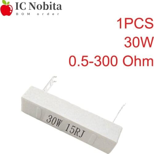 30W 5% Cement Ceramic Resistor Resistance 0.5-300R 1.2 2 2.5 3 4 5 6 8 10 12 15 20 22 25 30 47 50 82 100 120 150 180 200 220 Ohm