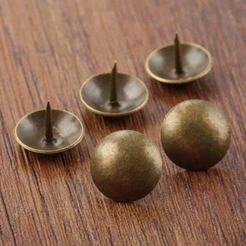 50pcs Antique Bronze Upholstery Nails 16*13mm Jewelry Gift Wine Case Box Sofa Decor Drawing Pins Thumb Tacks