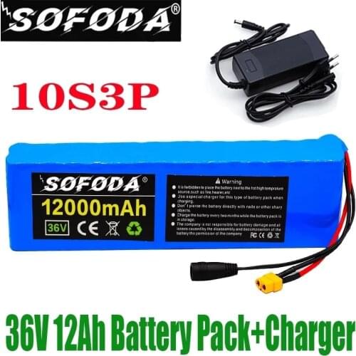 36 volt batteries 12ah electric-bicycle-battery pack 15a bms 10S3P 500W high power and capacity 42V motorcycle scooter +Charger