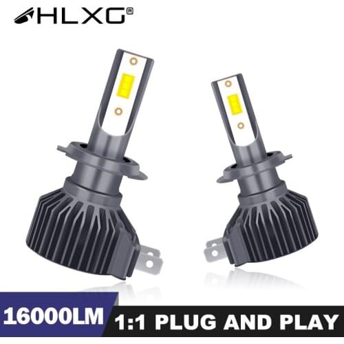 HLXG h7 led H4 H8 H9 H11 LED fog lamp 16000LM HB3 HB4 9005 9006 auto bulbs luces lampada headlight 6000K 12V car Lights wireless