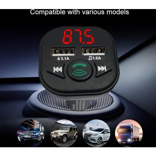 Car Wireless Bluetooth Handsfree Kit FM Transmitter LCD Car MP3 Player USB Charger PUO88