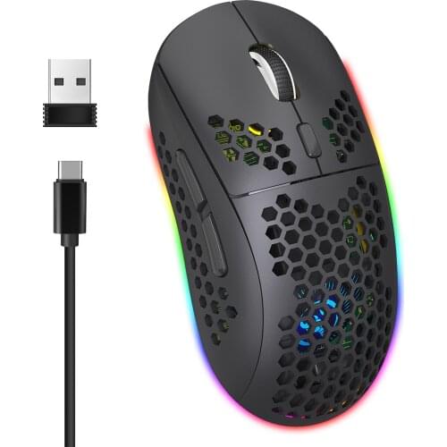 2.4G Wireless Mouse Type-C Rechargeable Gaming Mouse RGB Luminous Gaming Mouse .4 GHz BT3.0 BT5.0 Dropshipping Wholesale