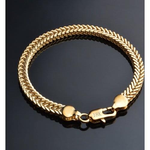 Women & Men 6MM Gold color Smooth snake chains bracelets 8inch Men Hip Hop Rapper Bangle For Female male Fashion Jewelry Gift