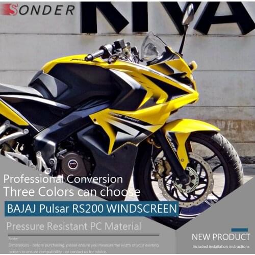 Black Motorcycle Windshield WindScreen For BAJAJ Pulsar RS200 RS 200 Screen Deflectors Protector Accessories