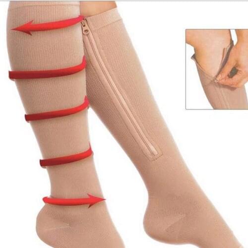 Mens And Womens Open Toe Knee Zipper Sports Compression Stockings Outdoor Running Medical Prevention Varicose Neutral Stocking
