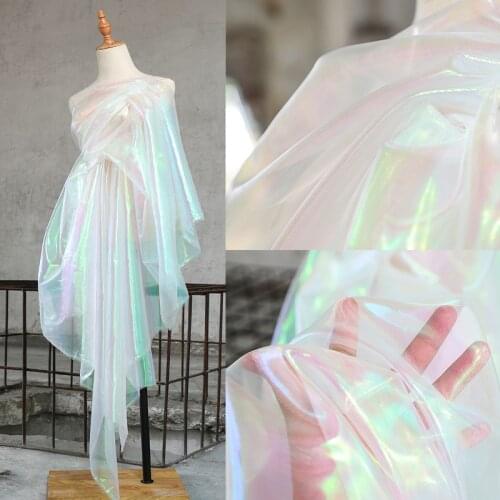 Laser Symphony Organza Colorful Dress Wedding Mesh Gradient Perspective Cloth