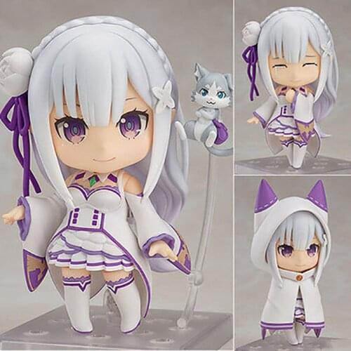 10cm Anime Re : Life In A Different World From Zero Action Figure Cute Girls Model Doll Emilia 751 Figurine Toys for Kids Decor