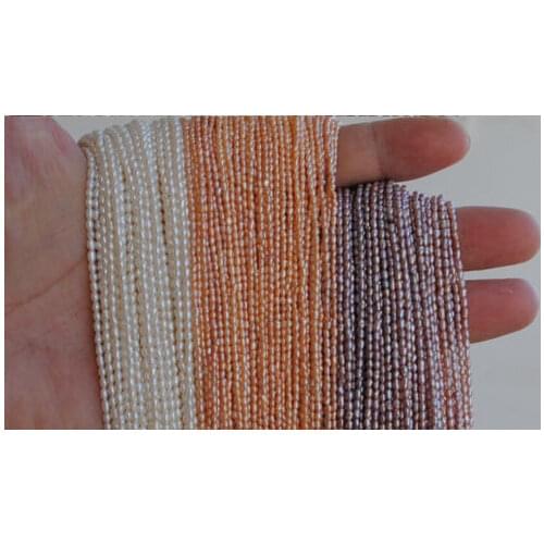 Purple Real pearl Small Rice Bead 2mm Natural pearl 35cm one Strands Bead