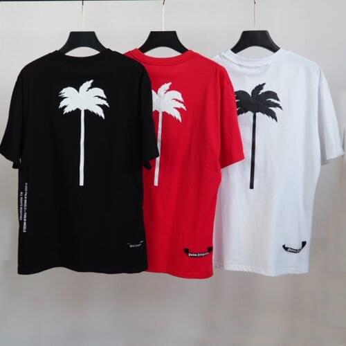 Palm Angels 21SS Letter Logo Short Sleeve Round Neck Men Women T-Shirt, Unisex, Lovers, Couple Style, Cotton, Boyfriend Gift