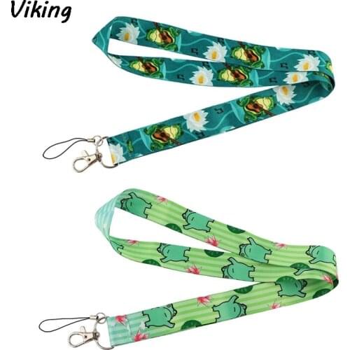 G1874 Cartoon Frog Sing in the Pond Kawaii Phone Lanyard Fashion Strap Neck Lanyards for ID Card Phone Keys For Fans