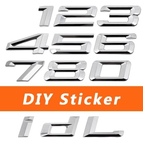 For BMW Letter Number Trunk Lid DIY Sticker Chrome Emblem for BMW 1 4 7 F20 F34 G38 M5 E81 E82 E85 E92 E34 E32 E21 E28 EGT Badge