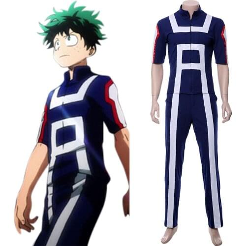 Boku no Hero My Hero Academia Cosplay Costume Uniform Bakugou Katsuki/Iida Tenya/Todoroki Shouto Sportswear Tops+Pants Full Set