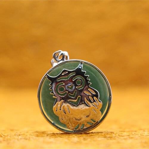 6pcs Natural Stone round pendant owl Aventurines Green Turquoises Healing Quartz Treat Crystal Charm for Jewelry Making Free