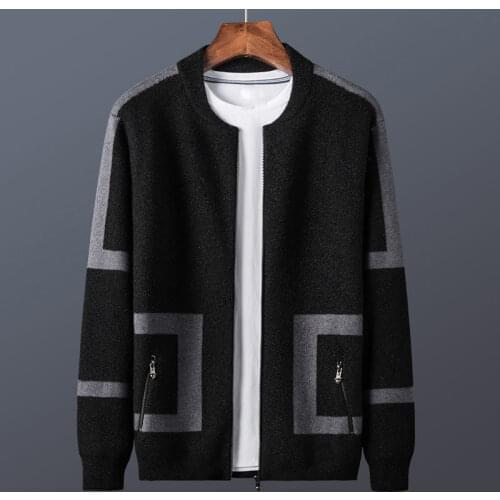 2021 New Mens Sweaters Autumn Winter Warm Cashmere Wool Zipper Cardigan Sweaters Man Casual Knitwear Sweatercoat Male Clothe