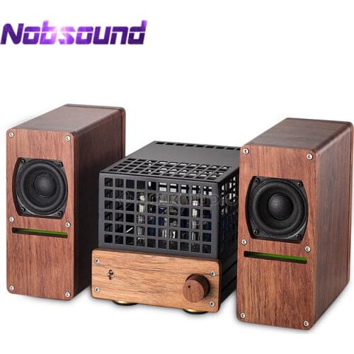 Nobsound HiFi Stereo 6N2+6N6 Vacuum Tube Amplifier&2" inch Speaker Rosewood Class AB Amp
