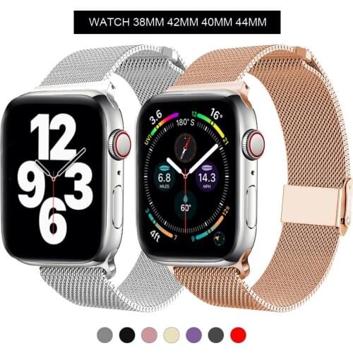 Milanese Watchband for Apple Watch 38mm 42mm 44mm 40mm Stainless Steel Women Men Bracelet Band Strap for iWatch 3 4 5 6 SE