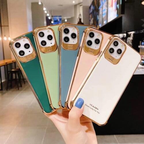 Luxury Gold Plated Electroplated Silicone Case For iPhone 12Pro case XR XS Max 7 8Plus 11Pro Fashion Cell Phone Protective Cover